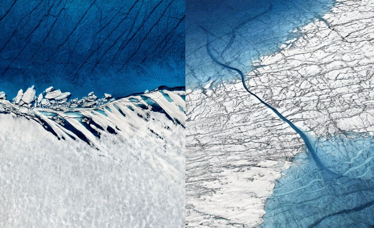Tak znika lód na Grenlandii. Niesamowite zdjęcia z lotu ptaka