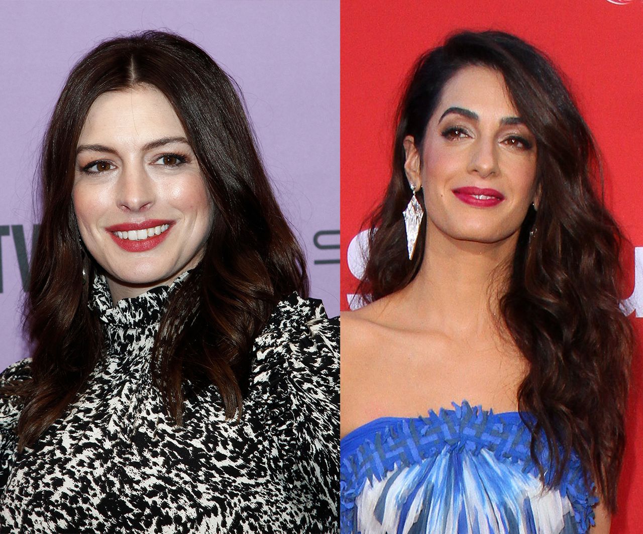 Anne Hathaway i Amal Clooney są do siebie podobne
