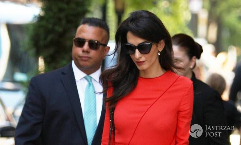 Amal Clooney z ochroniarzem w Nowym Jorku