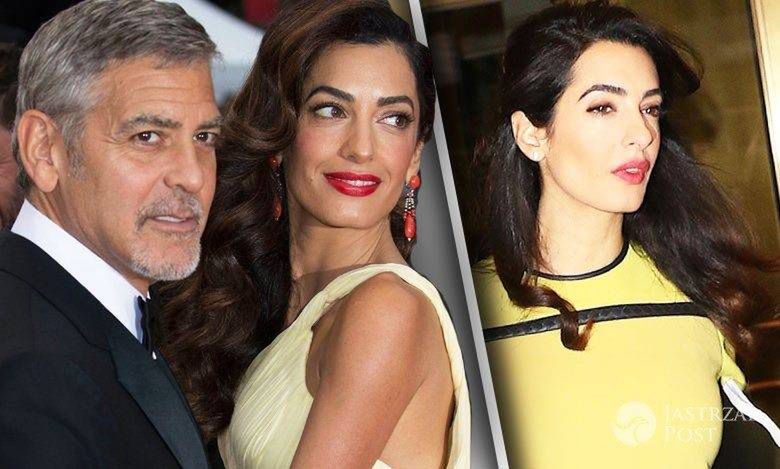 Amal Clooney już nie może ukryć ciążowych krągłości! Żółta sukienka podkreśliła jej brzuszek