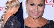 Katarzyna Skrzynecka w bardzo obcisłej mini na salonach. W takiej kreacji doskonale widać zmiany w jej sylwetce
