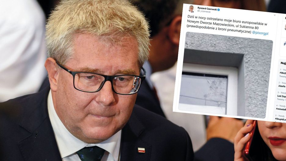 Europoseł PiS Ryszard Czarnecki: ostrzelano moje biuro w Nowym Dworze Mazowieckim