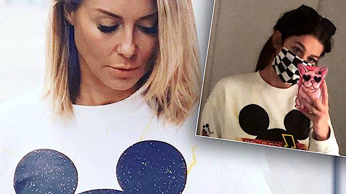 Małgorzata Rozenek i Marietta w bluzie z Myszką Miki