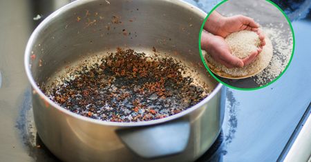 Niewiarygodnie skuteczny sposób na uratowanie spalonego garnka. Przygotuj jedynie odrobinę ryżu