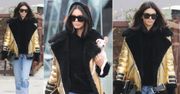 LOOK OF THE DAY: Kendall Jenner w złotej kurtce ACNE
