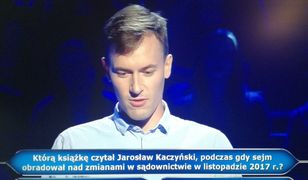 Pytanie o Jarosława Kaczyńskiego najzabawniejszym akcentem "Milionerów". Nikomu nie sprawiłoby problemu
