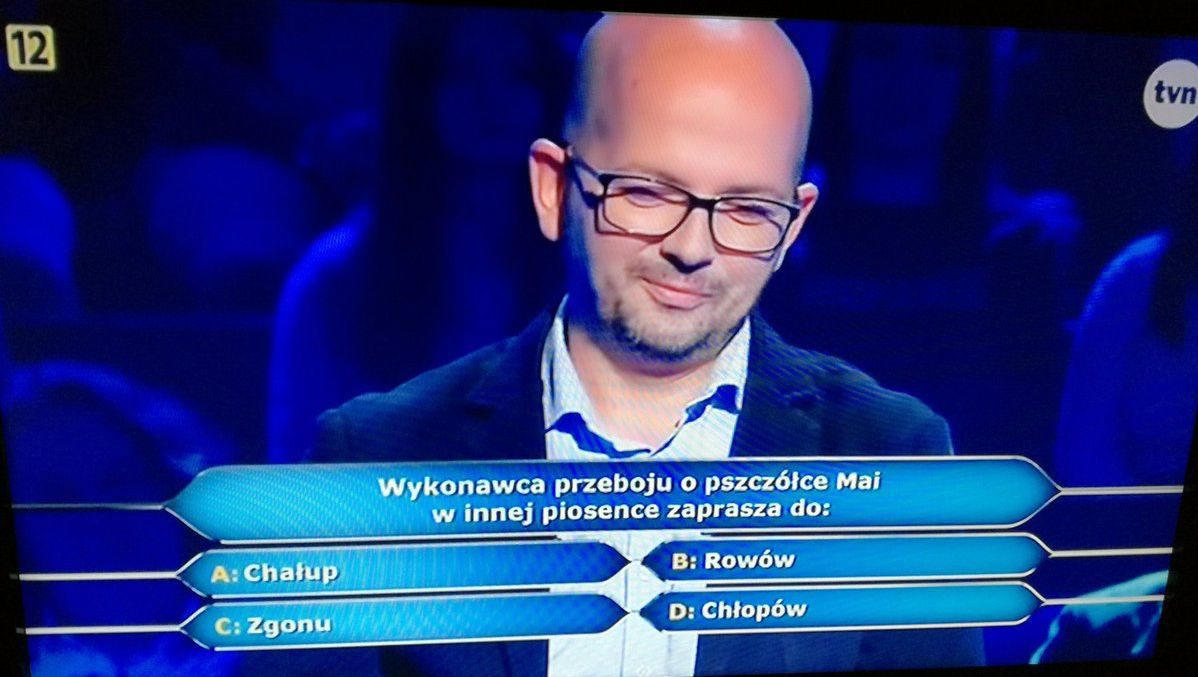 Kadr z programu "Milionerzy"