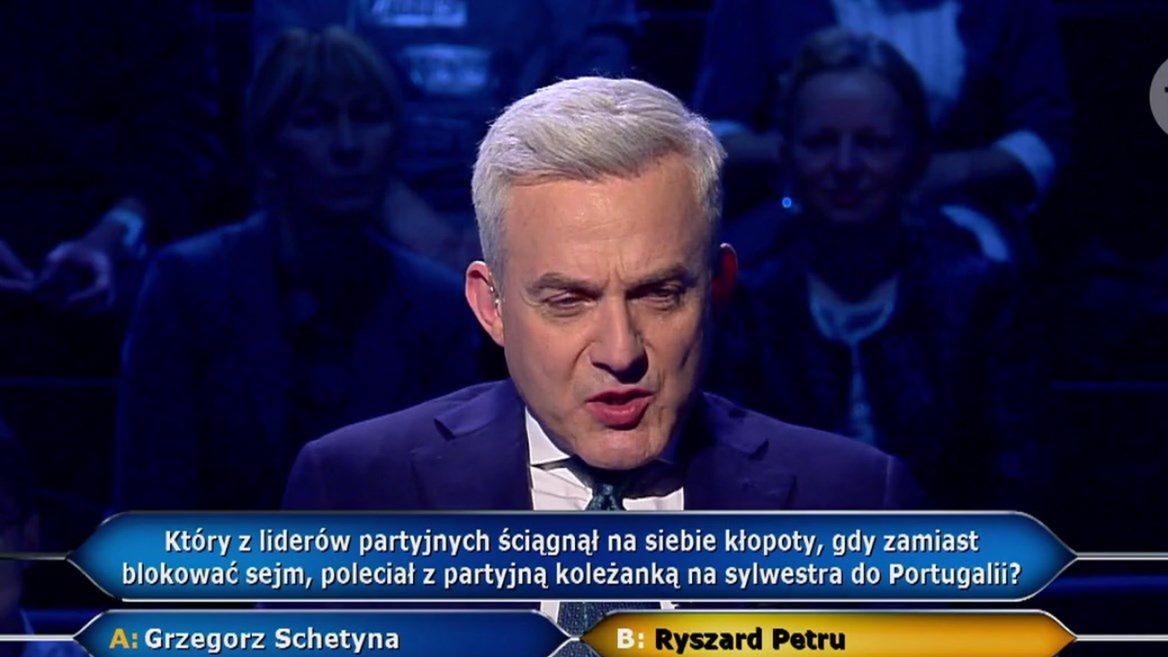 Kadr z programu "Milionerzy"