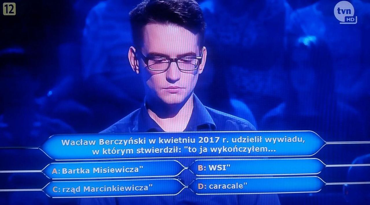 O włos od głównej wygranej. Internauci przeżywają porażkę uczestnika "Milionerów"