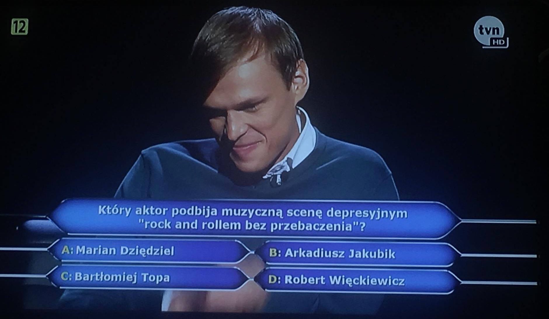 Kadr z programu "Milionerzy"