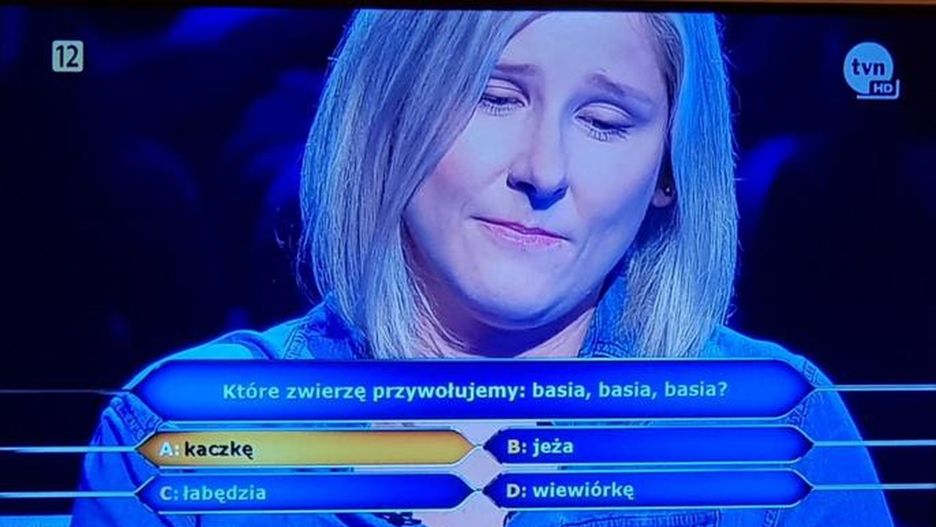 Uczestniczka odpadła już na początku gry