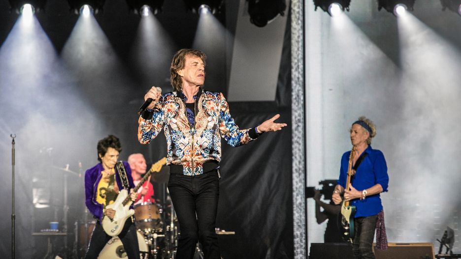 Sir Mick Jagger, Keith Richards, Charlie Watts i Ronnie Wood, czyli The Rolling Stones podczas koncertu na PGE Narodowym w Warszawie.