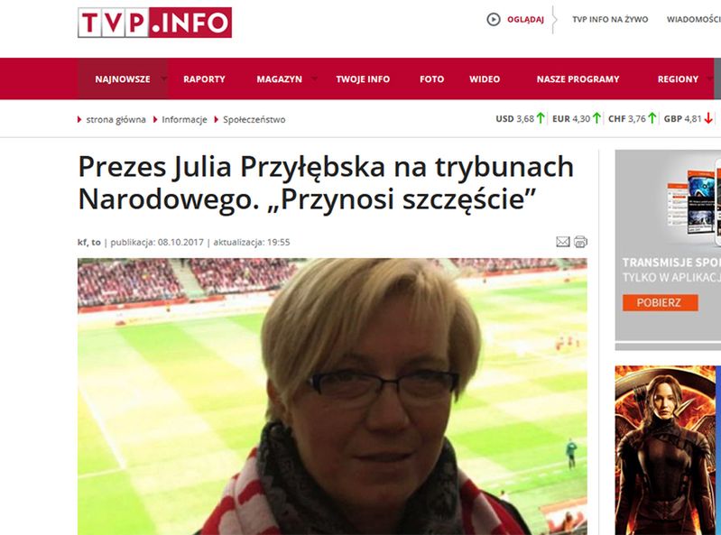 TVP Info wciąż potrafi zaskoczyć. "Prezes Przyłębska na Narodowym"