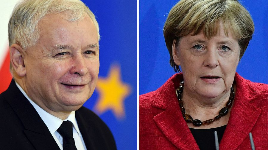 Jarosław Kaczyński i Angela Merkel