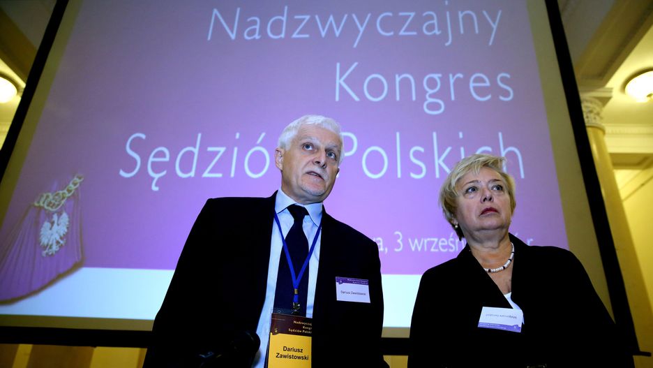 Przewodniczący KRS Dariusz Zawistowski i pierwsza prezes SN Małgorzata Gersdorf, uczestnicy Nadzwyczajnego Kongresu Sędziów Polskich