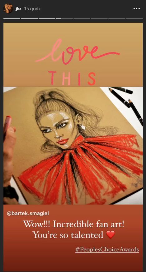 Jennifer Lopez udostepniła rysunek polskiego fana