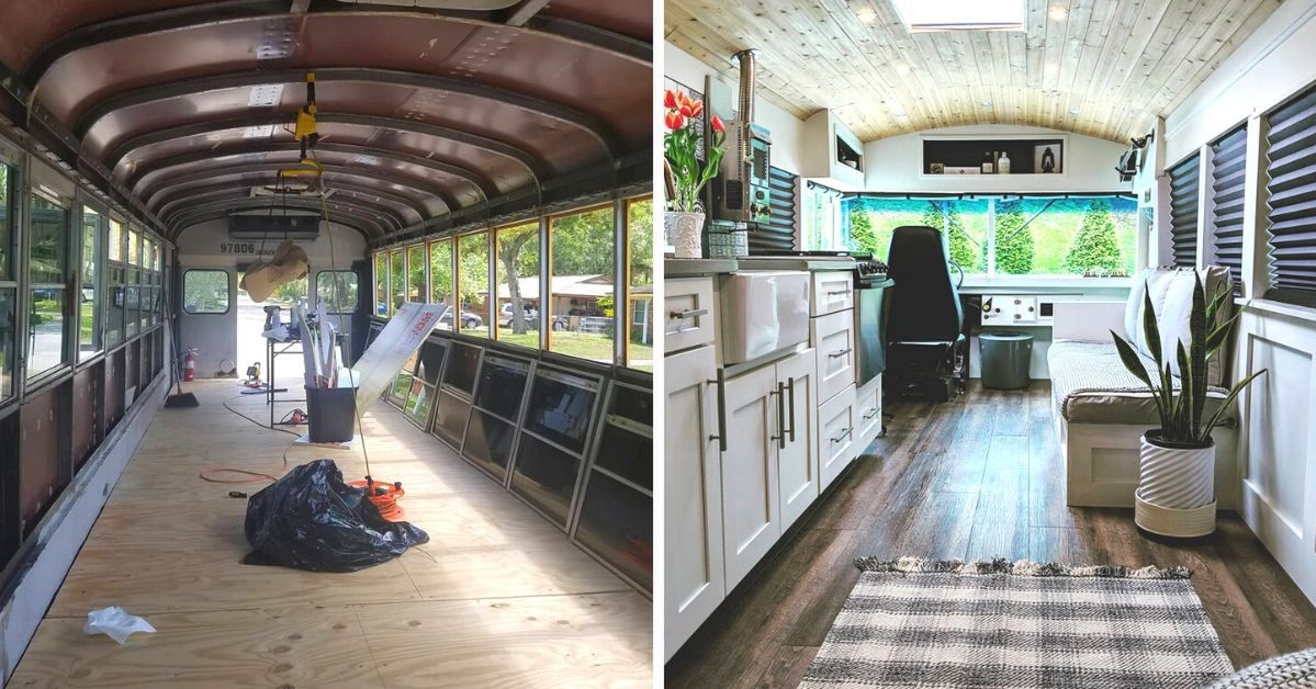 The School Bus Has Become a Beautiful Home on Wheels. It Stands Out for Its Unique Interior