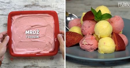 Mango i truskawki w formie lodów