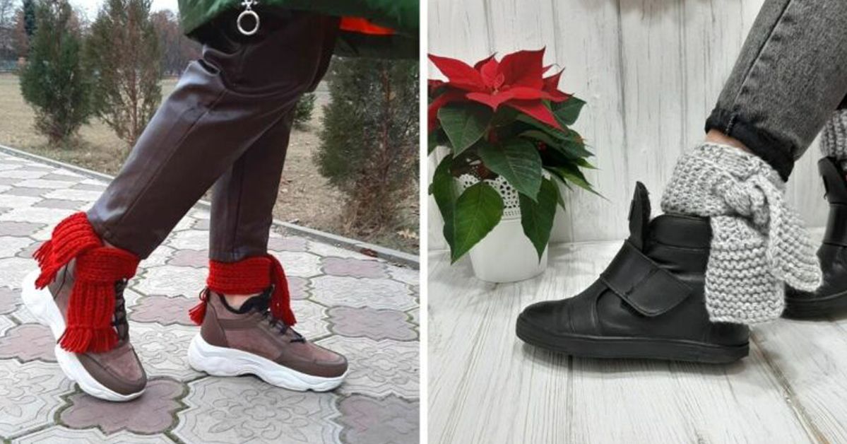 Don’t Give Up on Your Ankle Pants in the Winter. Stylish Scarves Wrapping Your Ankle Will Give You a Really Trendy Look