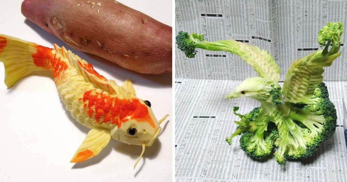 17 Edible Works of Art Carved in Fruits, Vegetables and even Eggs