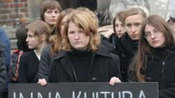 Protest na Rynku Głównym w Krakowie