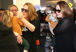 Adele z synkiem na lotnisku