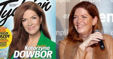 Katarzyna Dowbor z wygładzoną twarzą na okładce