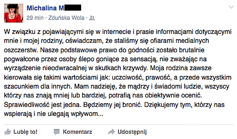 Michalina M. o wyłudzeniach finansowych
