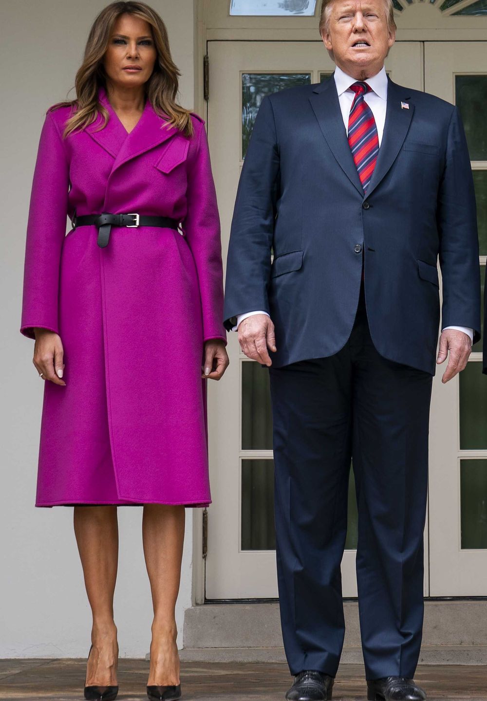 Prezydent Korei Południowej Moonem Jae z żoną Kim Jung na spotkaniu z parą prezydencką USA