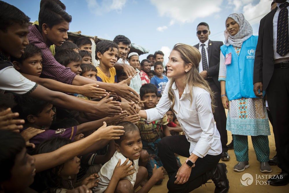 Królowa Jordanii Rania spotkała się z uchodźcami w Bangladeszu