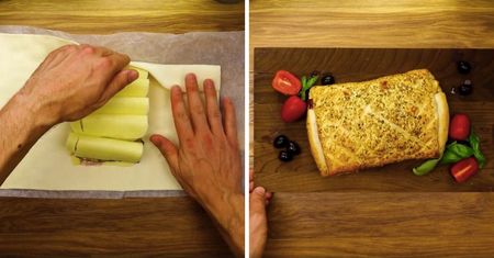 Ciasto francuskie z grillowaną cukinią