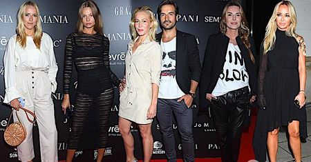 Gwiazdy na pokazie La Manii: Hanna Lis, Magdalena Frąckowiak, Jessica Mercedes, Kasia Warnke i Piotr Stramowski