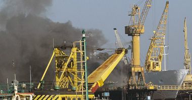 Pożar na statku w szczecińskiej stoczni
