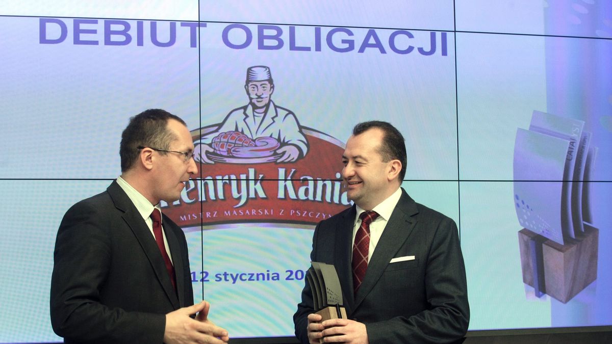 Henryk Kania (z prawej) podczas debiutu obligacji ZM Henryk Kania na rynku Catalyst warszawskiej GPW.