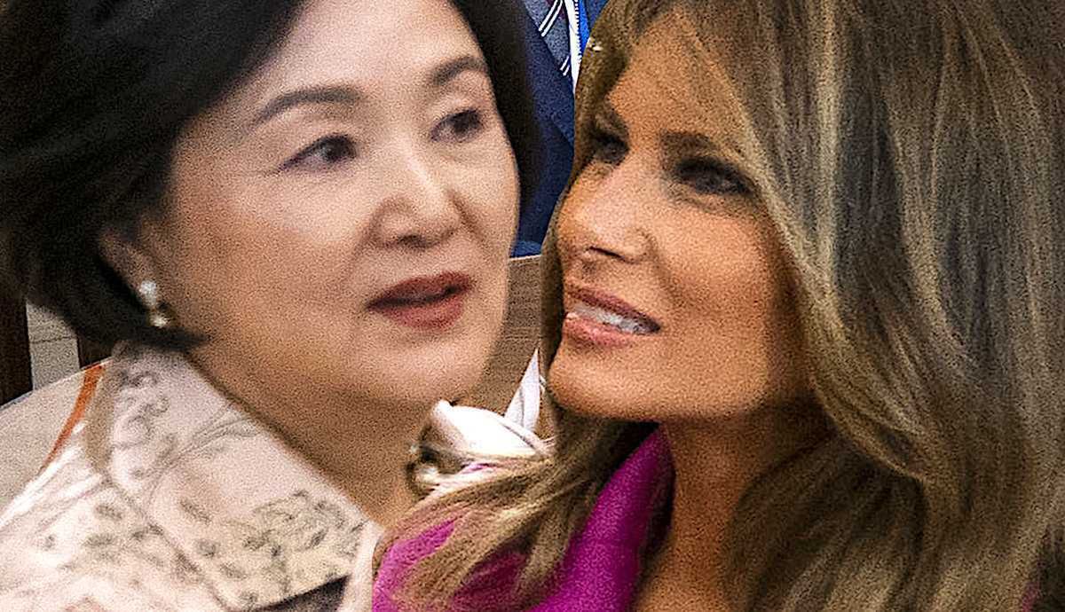 Kim Jung-sook i Melania Trump na spotkaniu