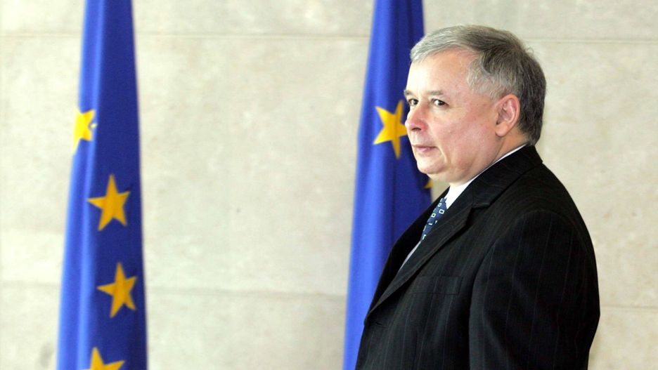 Jarosław Kaczyński w Brukseli w 2007 roku