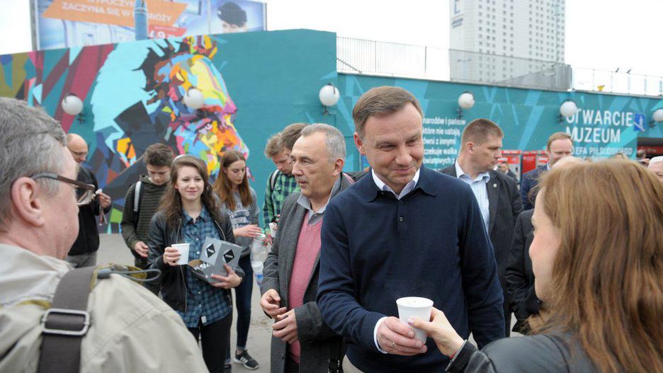 Andrzej Duda podczas kampanii wyborczej w 2015 roku.