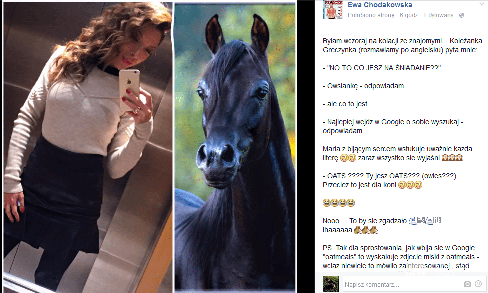Ewa Chodakowska porównała się do konia