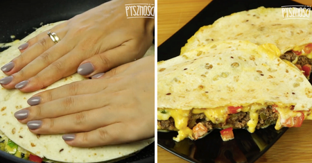 Tortillowa kieszonka z wołowiną