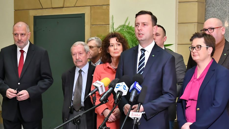 Liderzy PSL, Nowoczesnej i UED na wspólnej konferencji prasowej we Wrocławiu