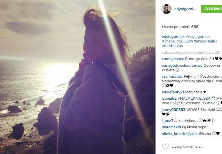 Edyta Górniak na plaży w Malibu