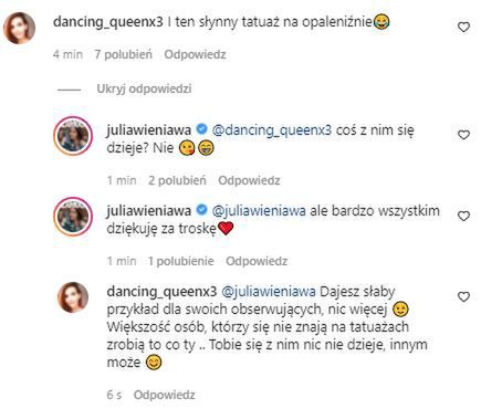 Julia Wieniawa spiera się z fanami o tatuaż