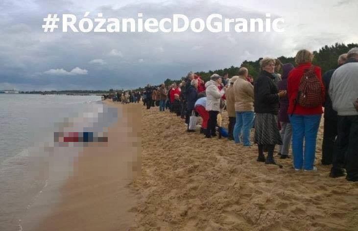 U Kijowskiego mocny fotomontaż. Uderza w "Różaniec do granic"