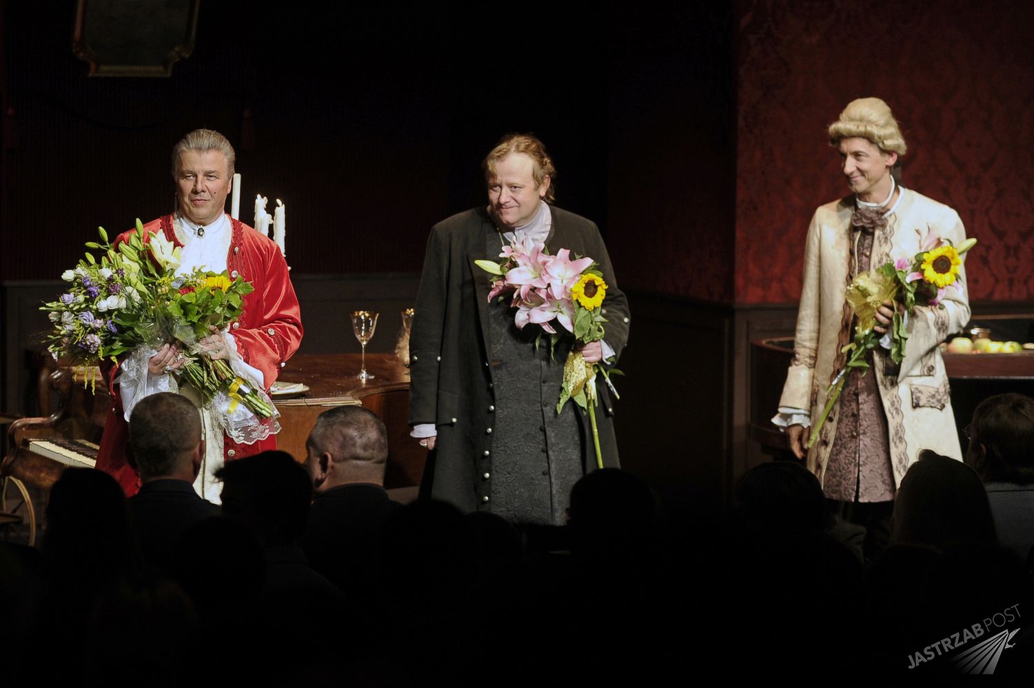 Emilian Kamiński, Olaf Lubaszenko, Maciej Miecznikowski na premierze w Teatrze Kamienica1