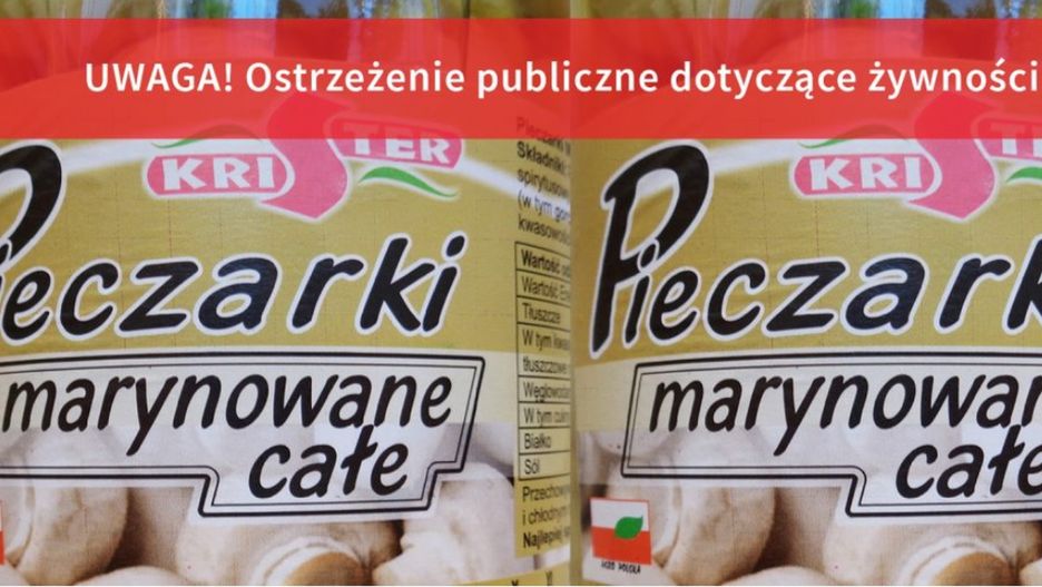 Na etykiecie tych pieczarek producent nie umieścił informacji o alergenie