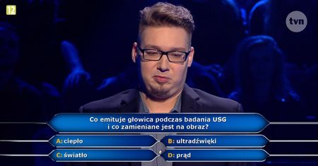 "Co emituje głowica podczas badania USG i co zamieniane jest na obraz?" Sprawdź prawidłową odpowiedź na pytanie z „Milionerów”