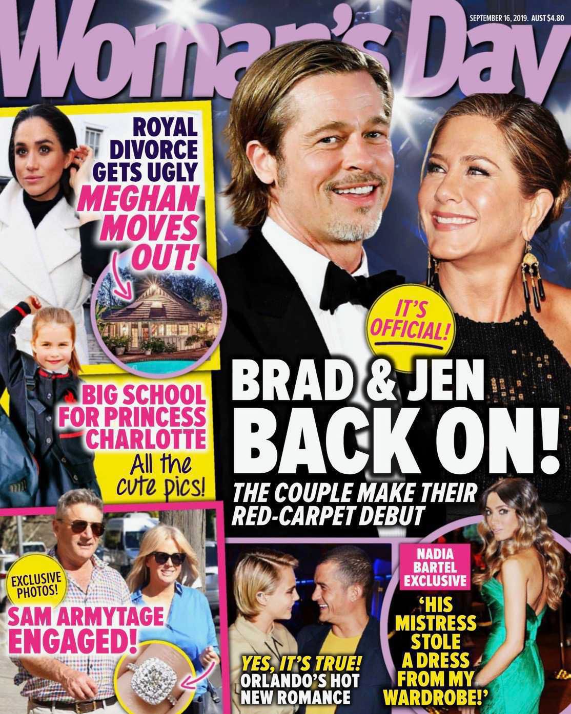 Brad Pitt i Jennifer Aniston na okładce Woman's Day