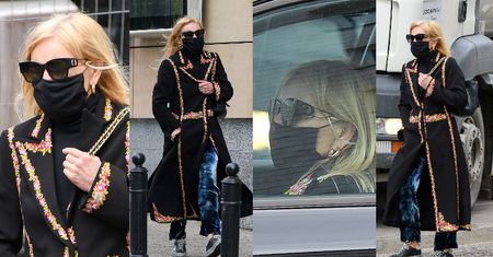 Zamaskowana Monika Olejnik w kwiecistym płaszczu i z plecakiem Chanel za 17 tysięcy złotych mknie do swojego audi (ZDJĘCIA)