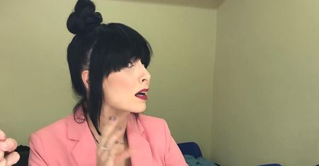 Tatiana Okupnik cała w różu. Przypomina gejszę