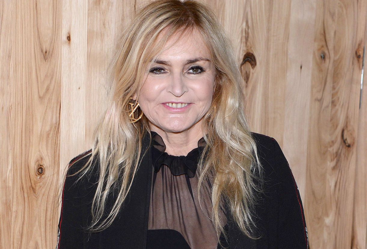 Monika Olejnik w żakardowym kostiumie. To idealna stylizacja na jesień